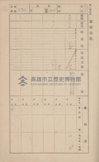鳳山郡大寮庄山子頂家屋臺帳（三冊之內第三號）藏品圖，第47張