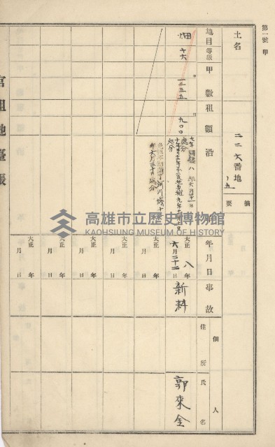 旗山街官租地臺帳（二冊之內第一號）藏品圖，第47張
