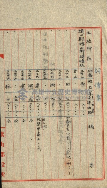 陸軍用地關係綴（評價關係）藏品圖，第212張