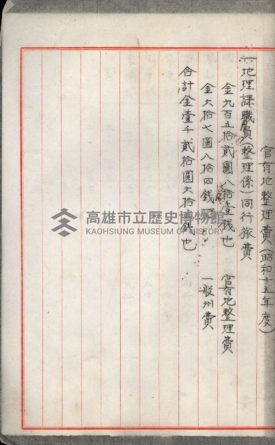 官有地整理費豫算關係書類
（地理系）藏品圖，第97張