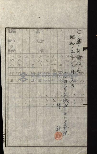 陸軍用地關係綴（評價關係）藏品圖，第412張