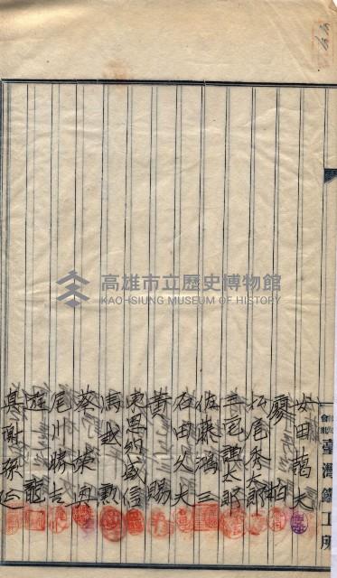 產業組合登記囑託書類綴入帳 
（申產第拾壱號）藏品圖，第87張