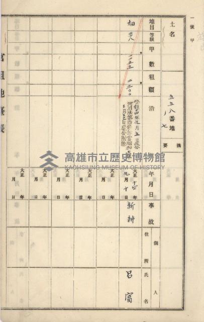 旗山街官租地臺帳（二冊之內第一號）藏品圖，第87張