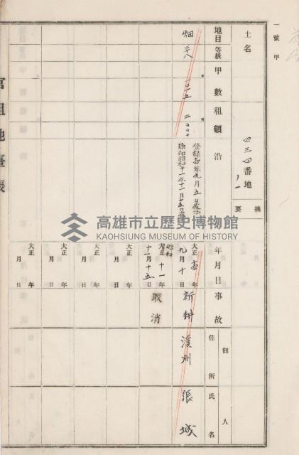 旗山街官租地臺帳（二冊之內第二號）藏品圖，第237張