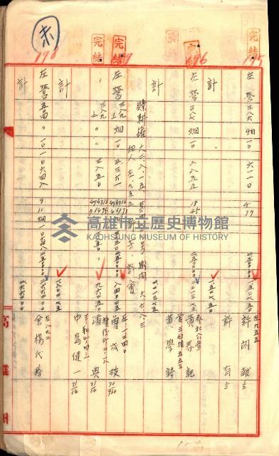 買收調書－左營、前峰尾、埤子頭、內惟
（買收關係－卅八之十）藏品圖，第237張