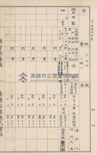 臺灣拓殖株式會社美濃社有地臺帳（二之一）藏品圖，第137張