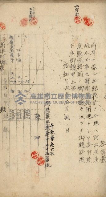 阿公店溪治水工事用地道路寄附願綴藏品圖，第37張