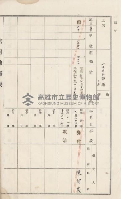 美濃庄官租地臺帳（二冊之內第一號）藏品圖，第37張