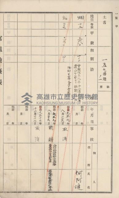 杉林庄官租地臺帳（二冊之內第二號）藏品圖，第37張