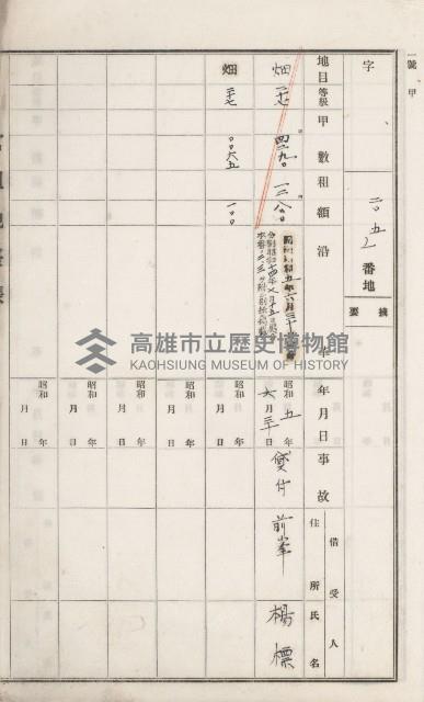 岡山街官租地臺帳（第六號）藏品圖，第37張