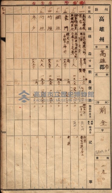 建物臺帳（高雄市－州有官舍）藏品圖，第37張