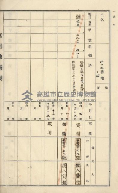 旗山街官租地臺帳（二冊之內第一號）藏品圖，第37張