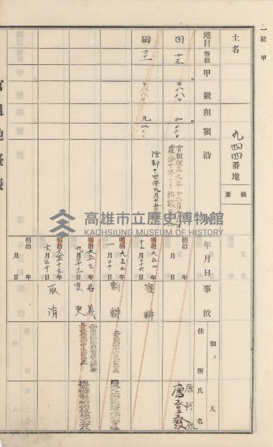 杉林庄官租地臺帳（二冊之內第二號）藏品圖，第337張