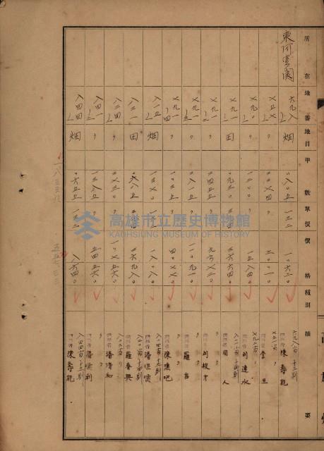 旗山郡（官有地價格一筆限調書）藏品圖，第176張