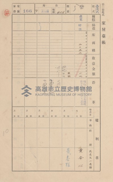 鳳山郡林園庄王公廟家屋臺帳（三冊之內第一號）藏品圖，第177張