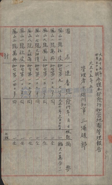 祕密地圖ニ關スル書類（高雄州）藏品圖，第178張