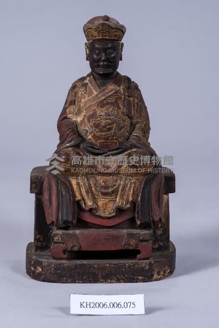 黑紅鎏金清水祖師木雕神像藏品圖，第1張