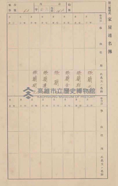 鳳山郡大寮庄赤崁家屋臺帳（四冊之內第一號）藏品圖，第77張