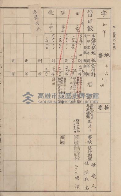 臺灣拓殖株式會社鳳山社有地臺帳（全一冊）藏品圖，第77張