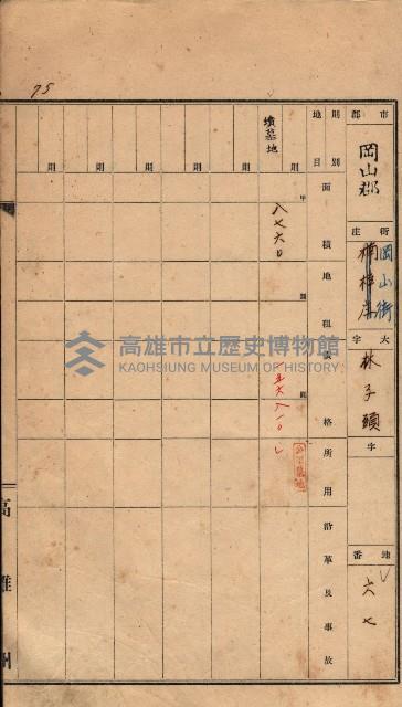 州有墓地臺帳（岡山郡）藏品圖，第77張