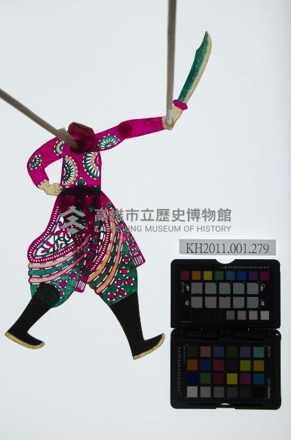 皮影戲簽桿立身偶-武將（偶身）藏品圖，第1張