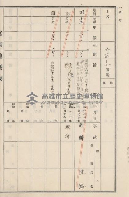 旗山街官租地臺帳（二冊之內第二號）藏品圖，第161張
