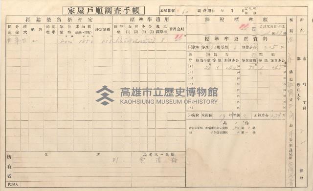 小港庄空地子、店子後家屋戶順調查手帳
（一冊之內一）藏品圖，第161張