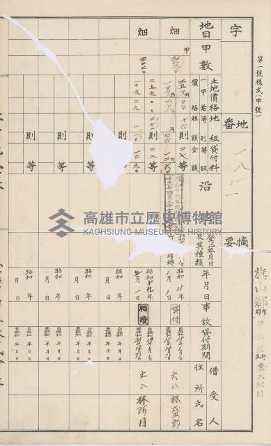 臺灣拓殖株式會社甲仙社有地臺帳（二之二）藏品圖，第61張