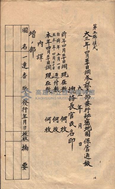 秘密地圖取扱ニ關スル令達（高雄州）藏品圖，第61張