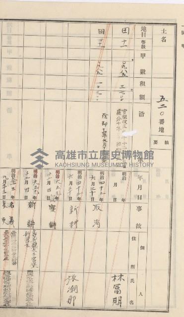 杉林庄官租地臺帳（二冊之內第二號）藏品圖，第221張