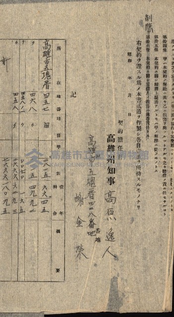 州有地貸付綴（高雄市）藏品圖，第426張