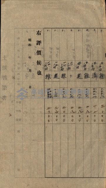 高雄川第四號運河開鑿工事用地買收徵印狀況調藏品圖，第121張