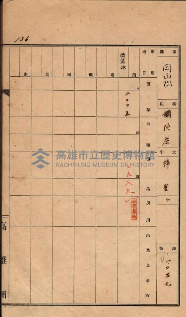 州有墓地臺帳（岡山郡）藏品圖，第121張