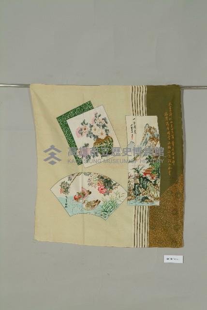 米色化纖印花包袱巾藏品圖，第1張