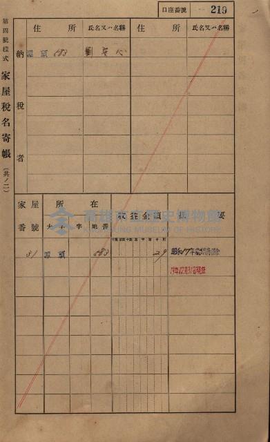 高雄州鳳山郡林園庄潭頭家屋稅名寄帳
（二冊之內第二號）藏品圖，第21張