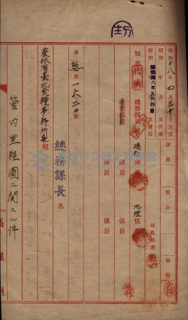 管內圖及里程圖配付（高雄州）藏品圖，第21張