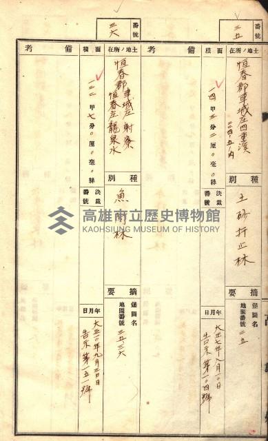 官有特種林野臺帳（高雄州）藏品圖，第21張