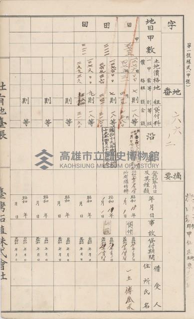 臺灣拓殖株式會社甲仙社有地臺帳（二之二）藏品圖，第21張