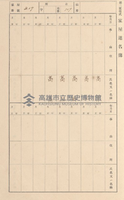 鳳山郡林園庄林子邊家屋臺帳（二冊之內第二號）藏品圖，第21張