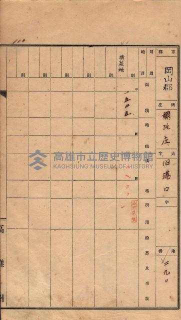 州有墓地臺帳（岡山郡）藏品圖，第101張