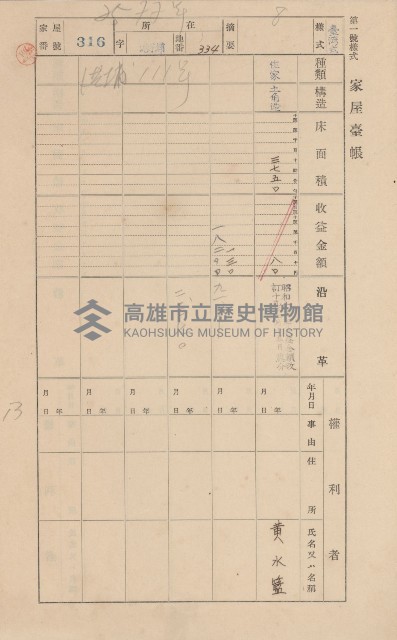 鳳山郡林園庄港子埔家屋臺帳（三冊之內第二號）藏品圖，第101張