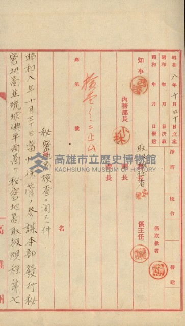 祕密地圖ニ關スル書類（高雄州）藏品圖，第303張
