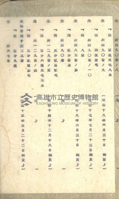 高雄州土地利用協會書類綴
（海軍用地使用許可關係）藏品圖，第304張