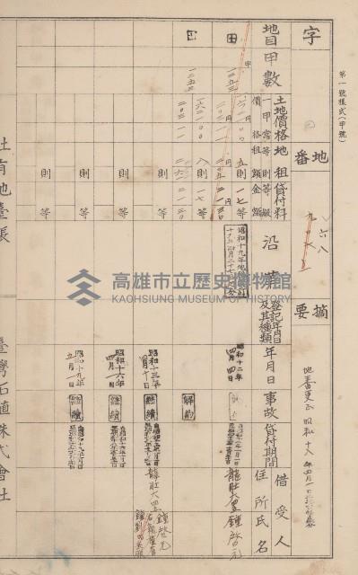 臺灣拓殖株式會社美濃社有地臺帳（二之一）藏品圖，第111張