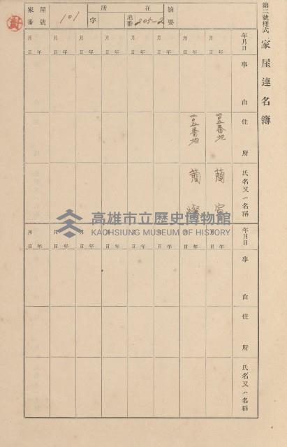 鳳山郡小港庄空地子家屋臺帳（一冊之內第一號）藏品圖，第111張