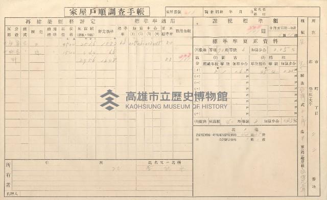 小港庄空地子、店子後家屋戶順調查手帳
（一冊之內一）藏品圖，第111張