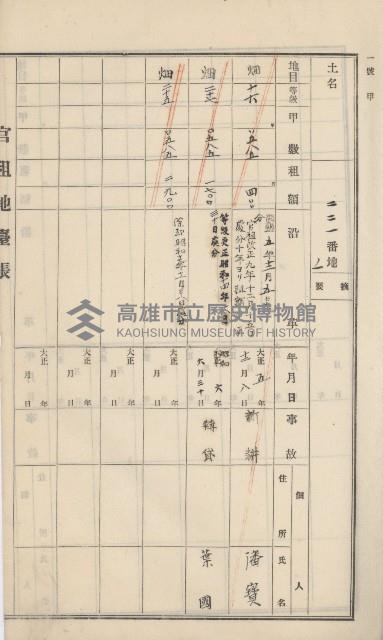 杉林庄官租地臺帳（二冊之內第一號）藏品圖，第111張