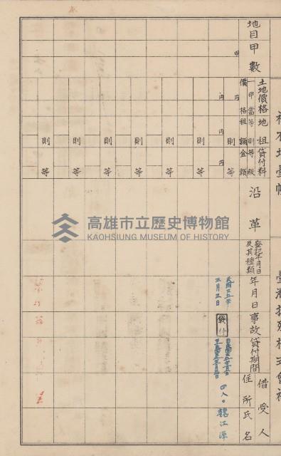 臺灣拓殖株式會社鳳山社有地臺帳（全一冊）藏品圖，第111張