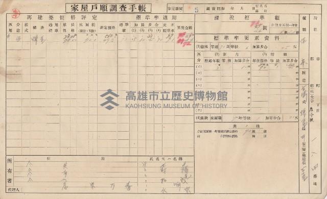 小港庄空地子、店子後家屋戶順調查手帳
（一冊之內一）藏品圖，第11張