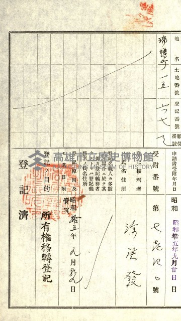 登記關係雜件綴－抵當權拋棄証書並其他
（買收關係－卅八之八）藏品圖，第11張